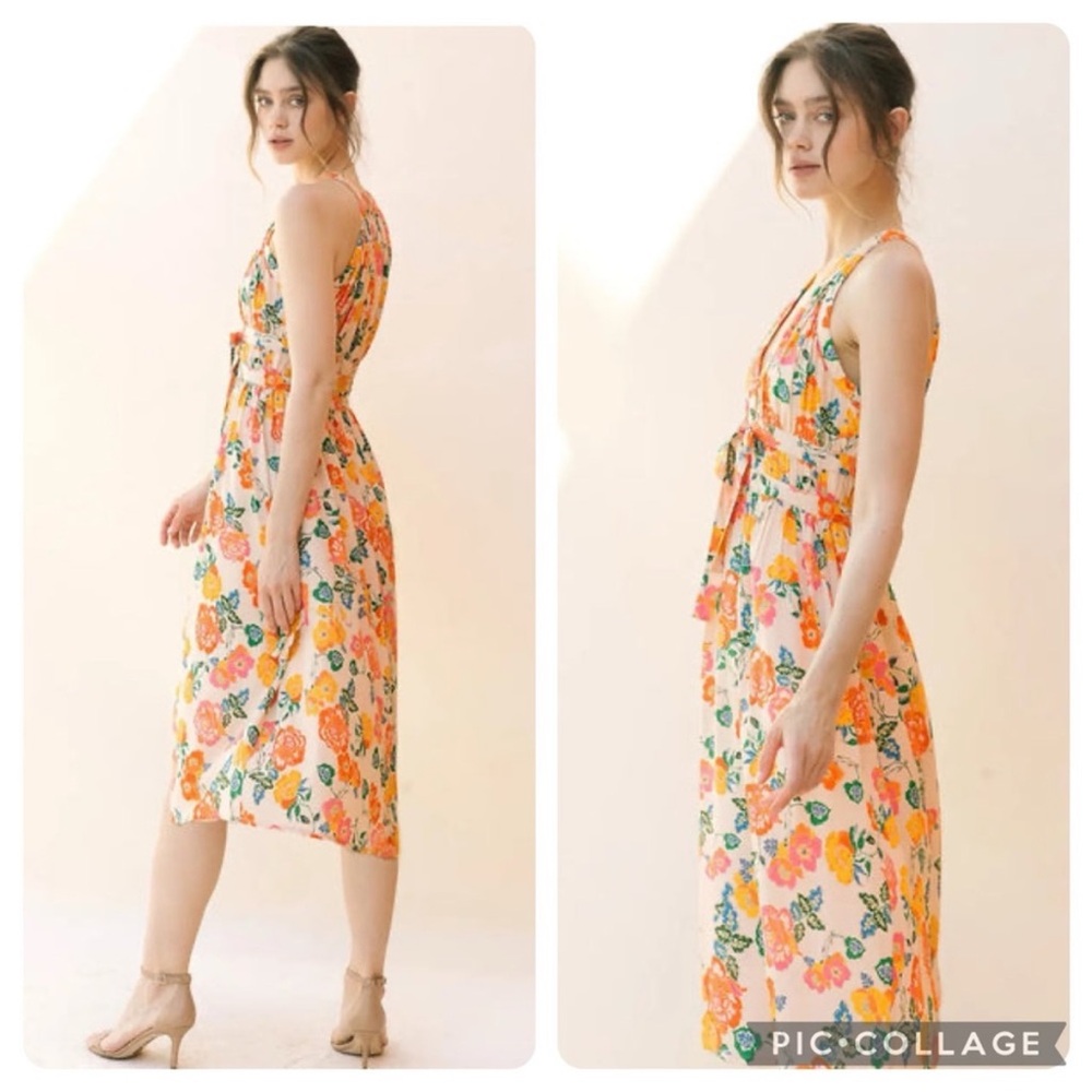 Storia warm floral midi dress